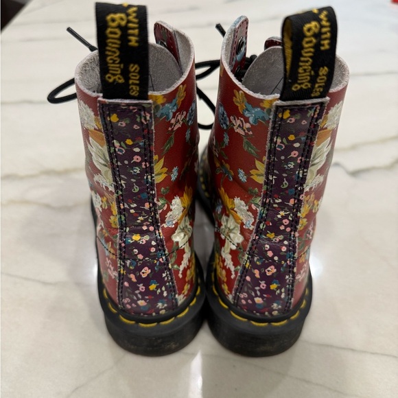 Dr Martens 1460 Pascal Boots Size 5 Floral Clash Wanderlust Red Purple - Picture 5 of 14
